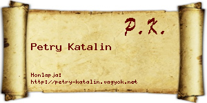 Petry Katalin névjegykártya